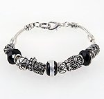 BR254: Silver Slide Charm Bracelet