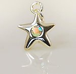 CH157: Silver Star Charm with Clear Crystal