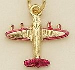 CH64GR: Gold Airplane Charm