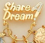 CHP015: Share A Dream Crystal & Gold Charm Holder Pin