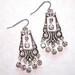 EA456C: Austrian Crystal Chandelier Earrings in Clear, Pink or Black