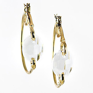 EA616: Hoop Earrings with Crystal