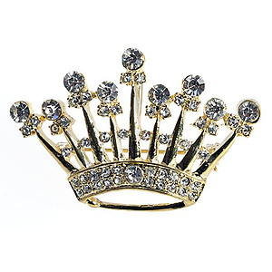 PA678: Elegant Crystal Crown Pin