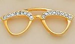 PA96P: Large Gold Crystal Eyeglasses