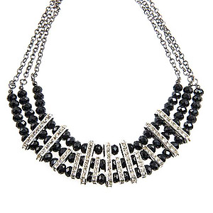 SN319: Jet Crystal Necklace and Earring Set