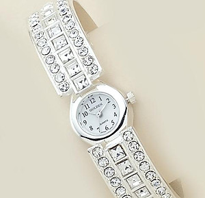 WA43: Clear Crystal Cuff / Bangle Watch