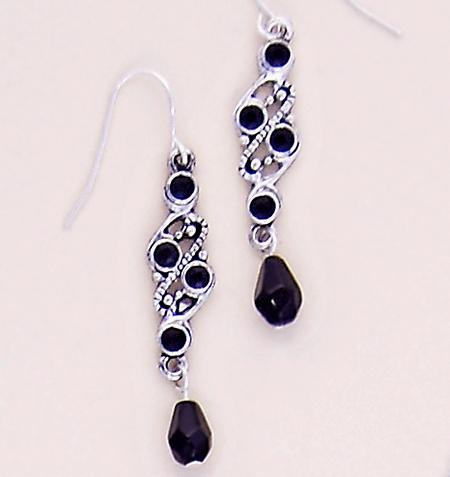 EA456C: Austrian Crystal Chandelier Earrings in Clear, Pink or Black