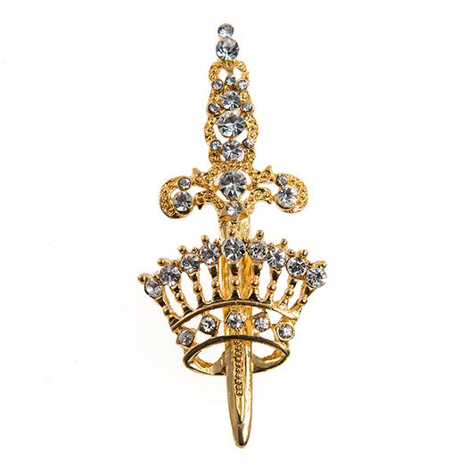 PA634:Crown and Sword Pin