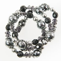 SN240:Exotic Beaded Necklace, Earring and Bracelet Set
