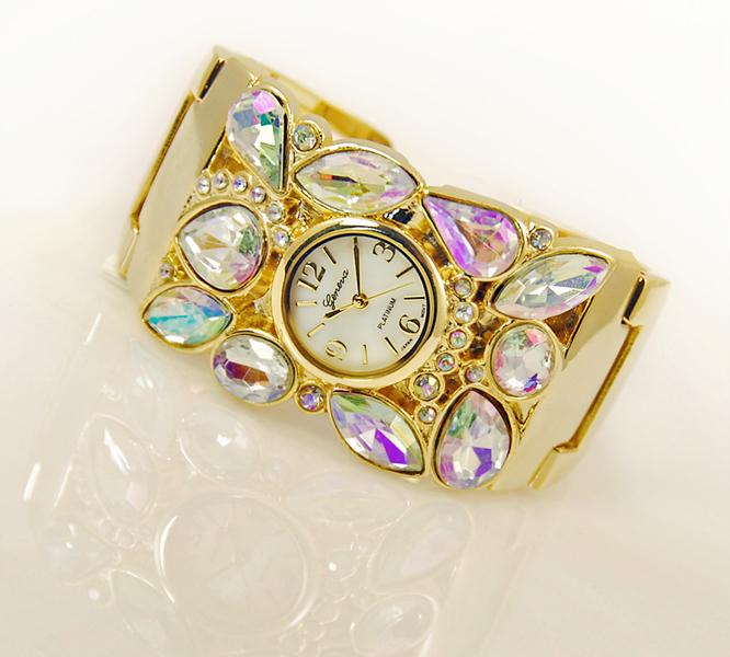 WA87: Elegant Crystal Cuff / Bangle Watch