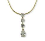 NC116: Elegant Pear Shaped CZ Pendant