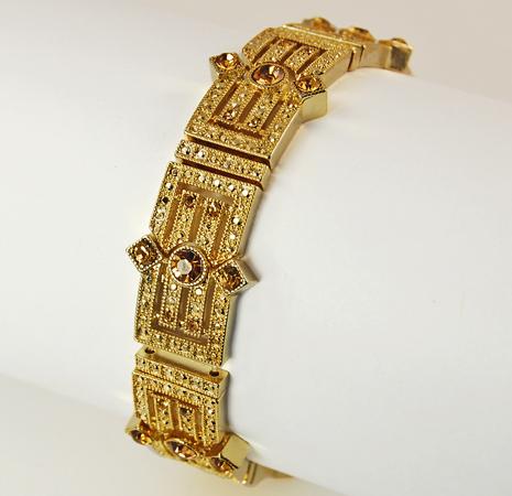 BR172: Exotic Filagree Gold Topaz Bracelet