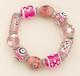 BR89PK: Pink Glass Bead Stretch Bracelet