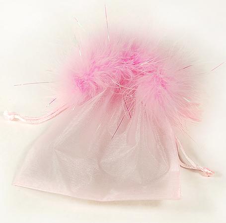BXP023P: Pink Feather Gift Pouch