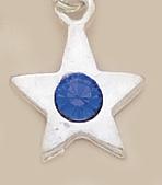 CH55SB: Silver Star Charm with Blue Crystal