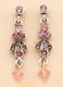 EA408P: Pink Austrian Crystal Chandelier Post Earrings in Silver