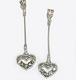EA411: Silver Dangel Heart Earrings