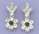 EA421: Floral Crystal Earrings in Silver or Gold