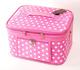 LL03PK: 2-Piece Train Case Set in Pink w/ Polka Dots