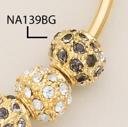 NA139BG: Black Crystal & Gold Fireball