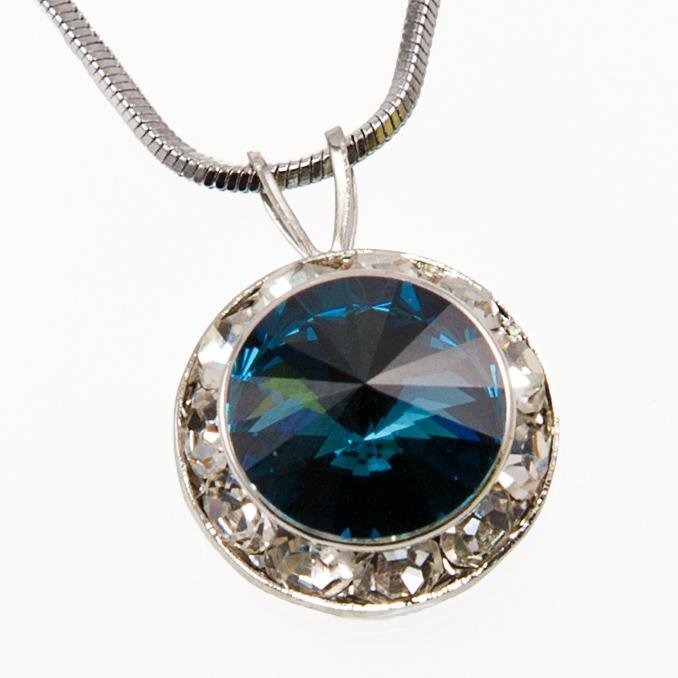 NA260B:Sapphire Swarovski Necklace
