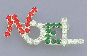 PA428: Crystal NOEL Christmas Pin