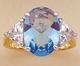 RA24B: Blue Oval CZ Ring