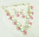 SNT106PK: Pink & Opal White Necklace & Earring Set