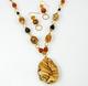 SNT128: Natural Jasper Beaded Necklace & Earrings Set