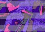 SS14A: Purple Picasso Design Scarf