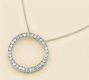 NA120:Tiffany Style Crystal Circle Necklace