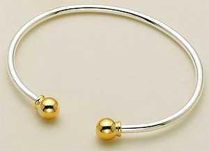 BR100T: 2-Tone Charm Holder-Designer Bead Bracelet