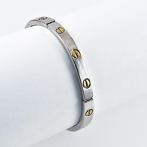 BR284: Two Tone Stretch Bracelet