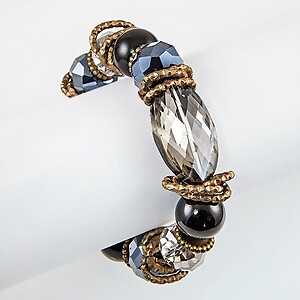 BR308BK: Exotic Multi Faceted Bracelet