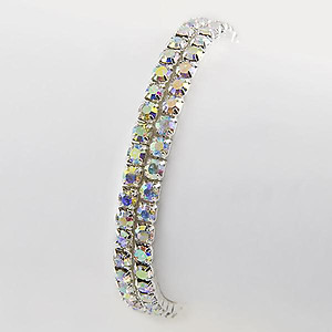 BR324AB: Double Strand Crystsal Bracelets (Available in AB, Clear or Black)