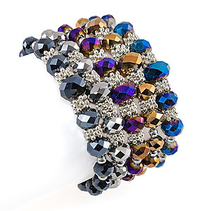 BR335: Silver and Crystal Bracelet