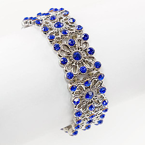 BR344: Sapphire and Silver StretchBracelet