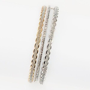 BR355: Two Tone Diamond Dust Bracelets