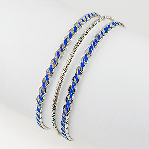 BR356: Set of Diamond Dust Bracelets Assorted Colors