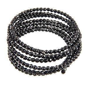 BR402: Black Crystal Memory Bracelet