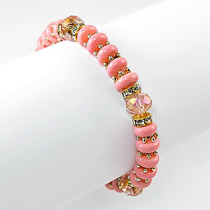 BR507: Salmon Colored Stretch Bracelet