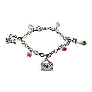 BR512: Silver European Princess Charm Bracelet