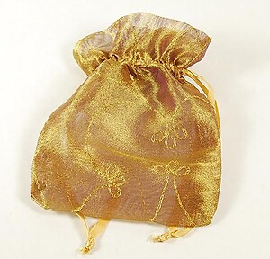 BXP036: Golden Embroidered Gift Pouch