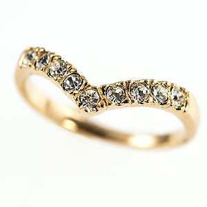 CL163: Gold and CZ Ring