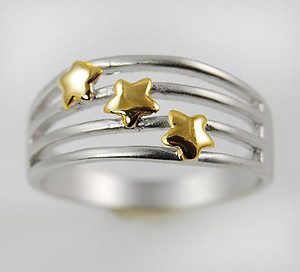 CL44: Triple Star 2-Tone Ring