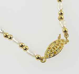 CL99: Seed Pearl & Gold Bead Necklace