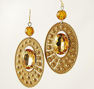 EA487: Enamel & Topaz Crystal Earrings