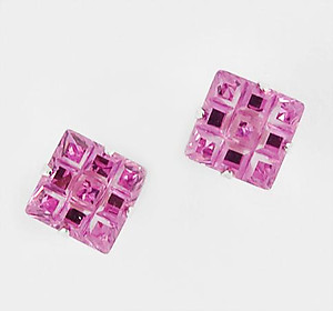 EA111: Pink Ice Laser-Cut Sterling Earrings