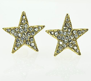 EA139S: Silver Austrian Crystal Star Earrings