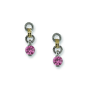 EA177: 2-Tone CZ Yurmanesque Earrings (Pink or Black)